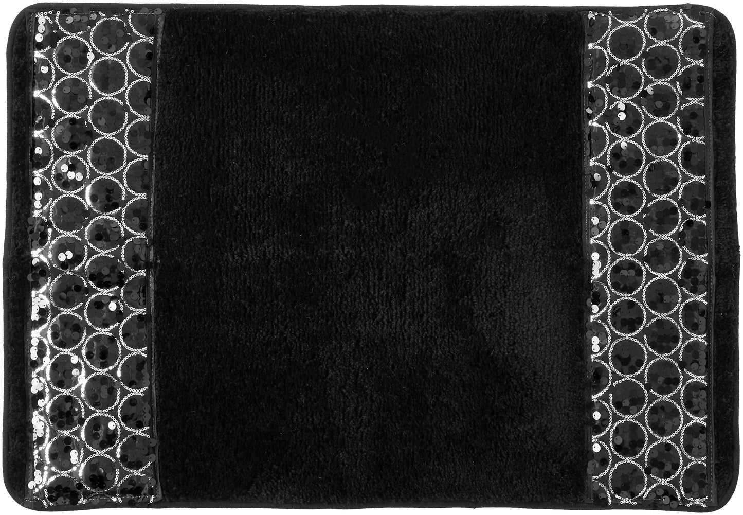 Popular Bath Sinatra Black Bathroom Rug Classic Luxury Bath Rug Contemporary Decor Black Bath Mat for Shower Unique Design Stylish Bling Mosaic, size 32" x 21", Black
