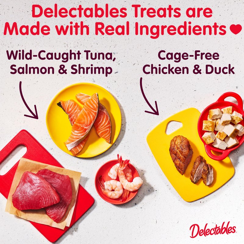 Delectables Squeeze Up Variety Pack, Creamy Squeezable Puree, Lickable Wet Cat Treats, Grain Free, No Fillers, by-Products, Preservatives, 0.5 Ounces Tube, 54 Tubes Total