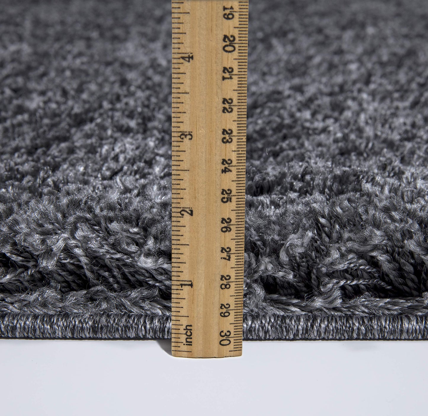 Elegant Comfort Luxury Softest, Shaggy Collection Modern Indoor Area Rugs, Fluffy Living Room Carpets for Children Bedroom Home Décor Nursery Rug, 8' x 10' ft, Solid Silver Grey