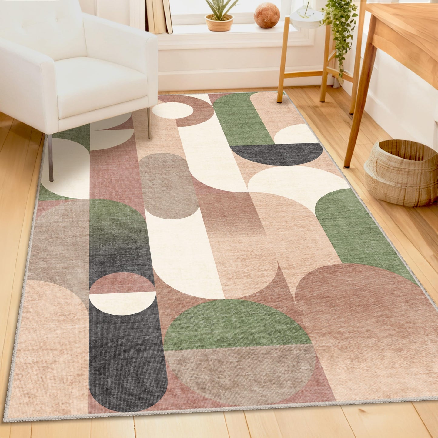 Castage Modern Rug 3x5 Washable Area Rugs for Bedroom Living Room