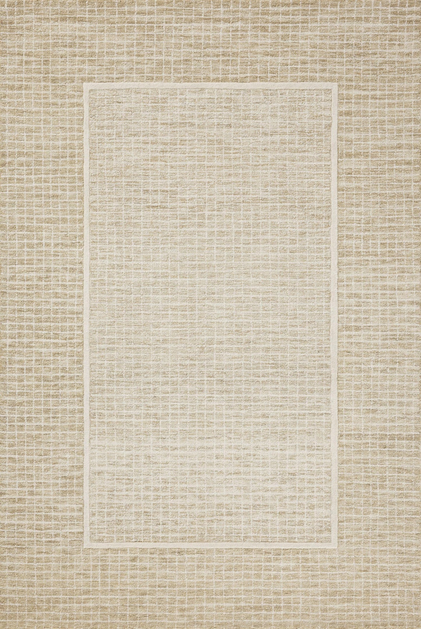 Loloi Chris Loves Julia Briggs Collection, Wheat & Ivory, 5'-0" x 7'-6" Area Rug – Minimal Gritted Design Area Rugs for Living Room Bedroom Entryway & Hallway No Shed High Traffic Home Decor Rug