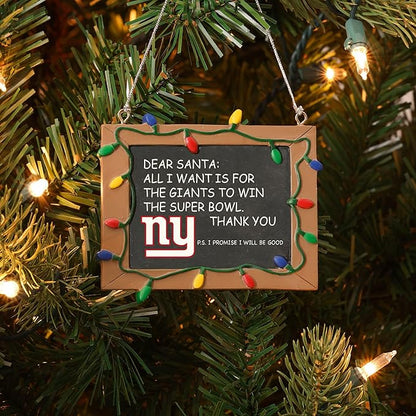 NFL Resin Holiday Christmas Chalkboard Sign Ornament