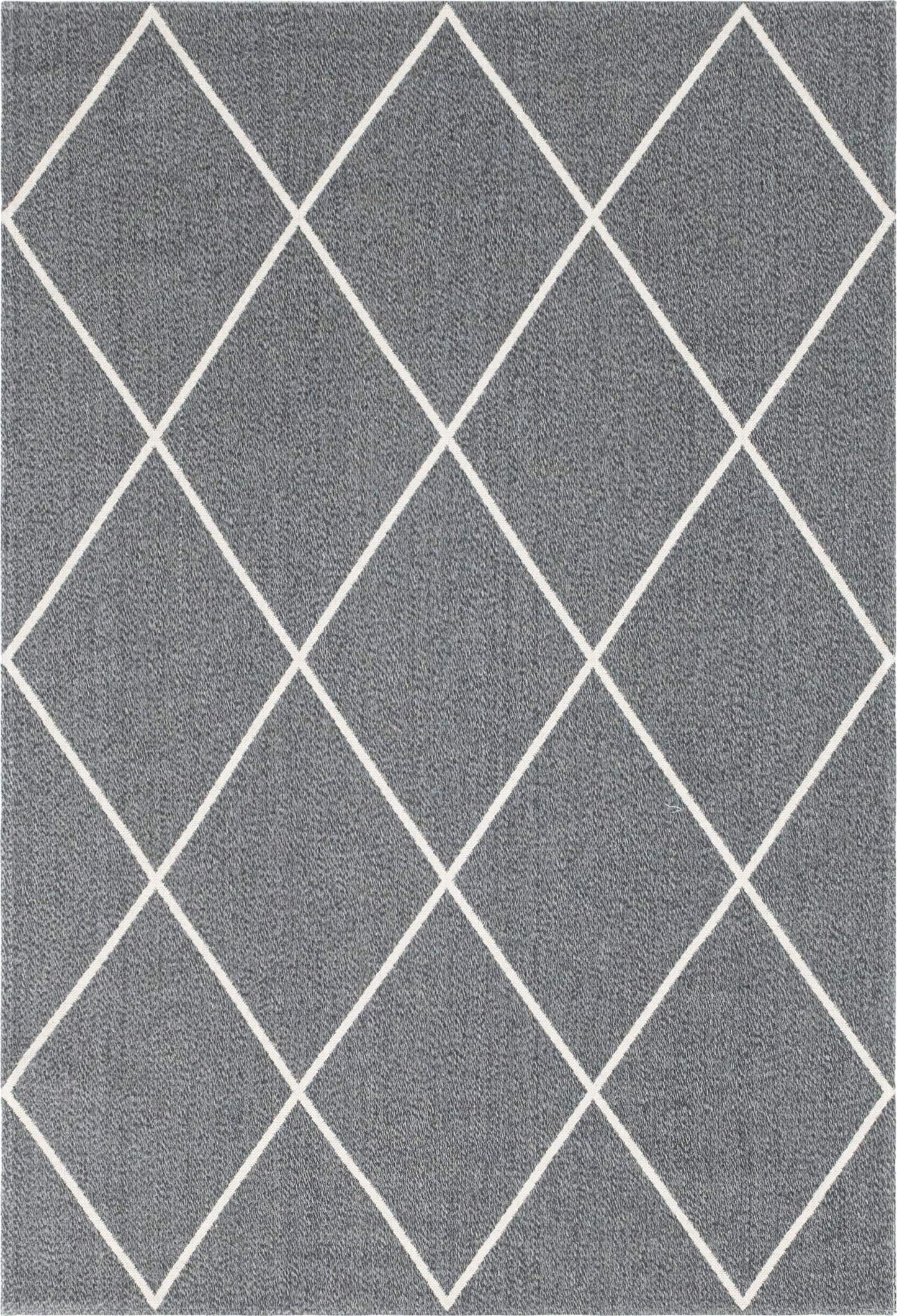 Unique Loom Decatur Collection Contemporary, Geometric, Trellis Area Rug (6' 4 x 9' 0 Rectangular, Dark Gray/ Ivory)
