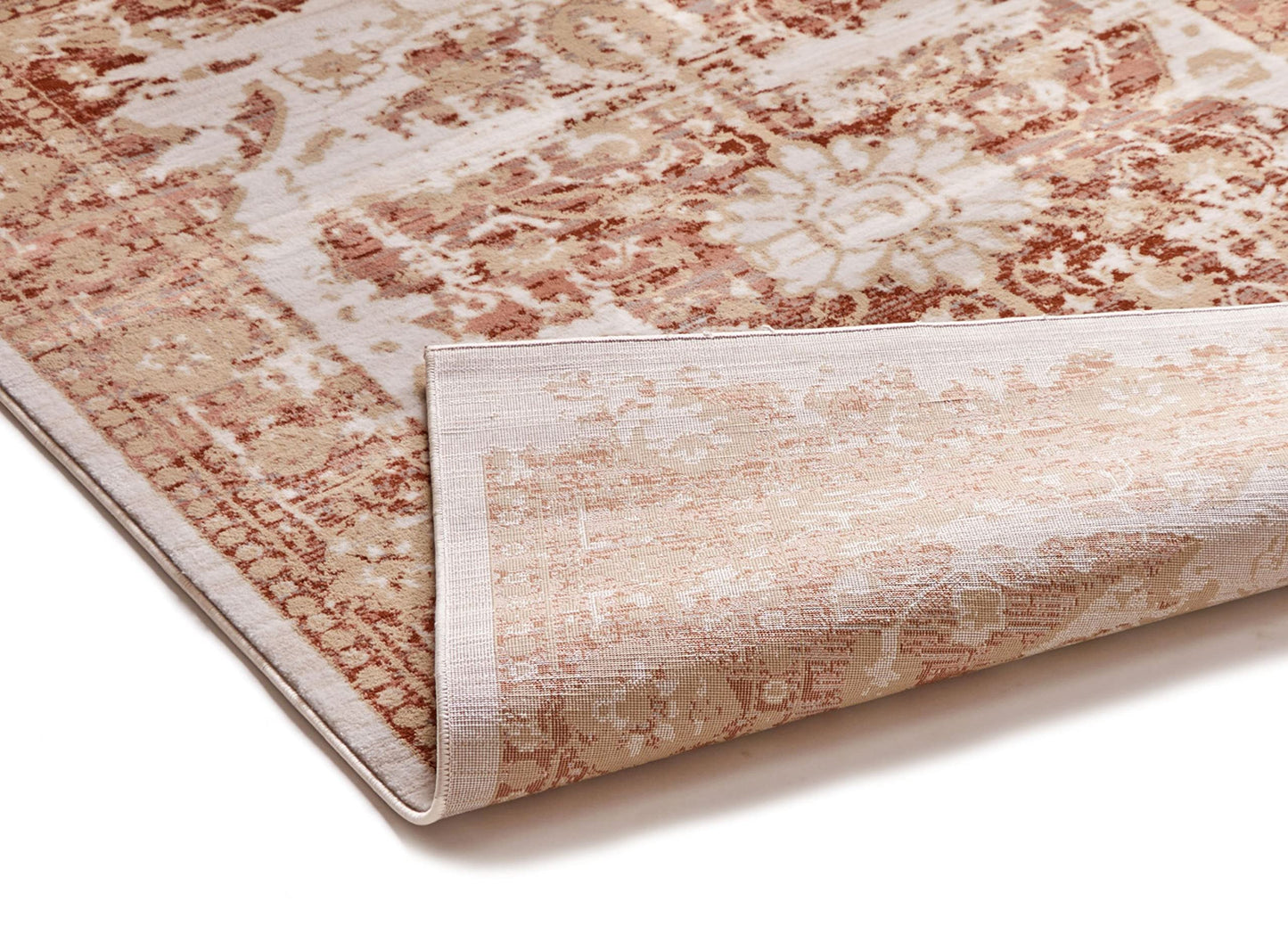 Well Woven Kensington Maxwell Copper Modern Medallion Antique Vintage Distressed Area Rug 3'11" x 5'3"
