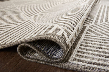 Loloi II Rainier Collection RAI-03 Beige/Ivory, Indoor/Outdoor 7'-10" x 10'-10" Area Rug