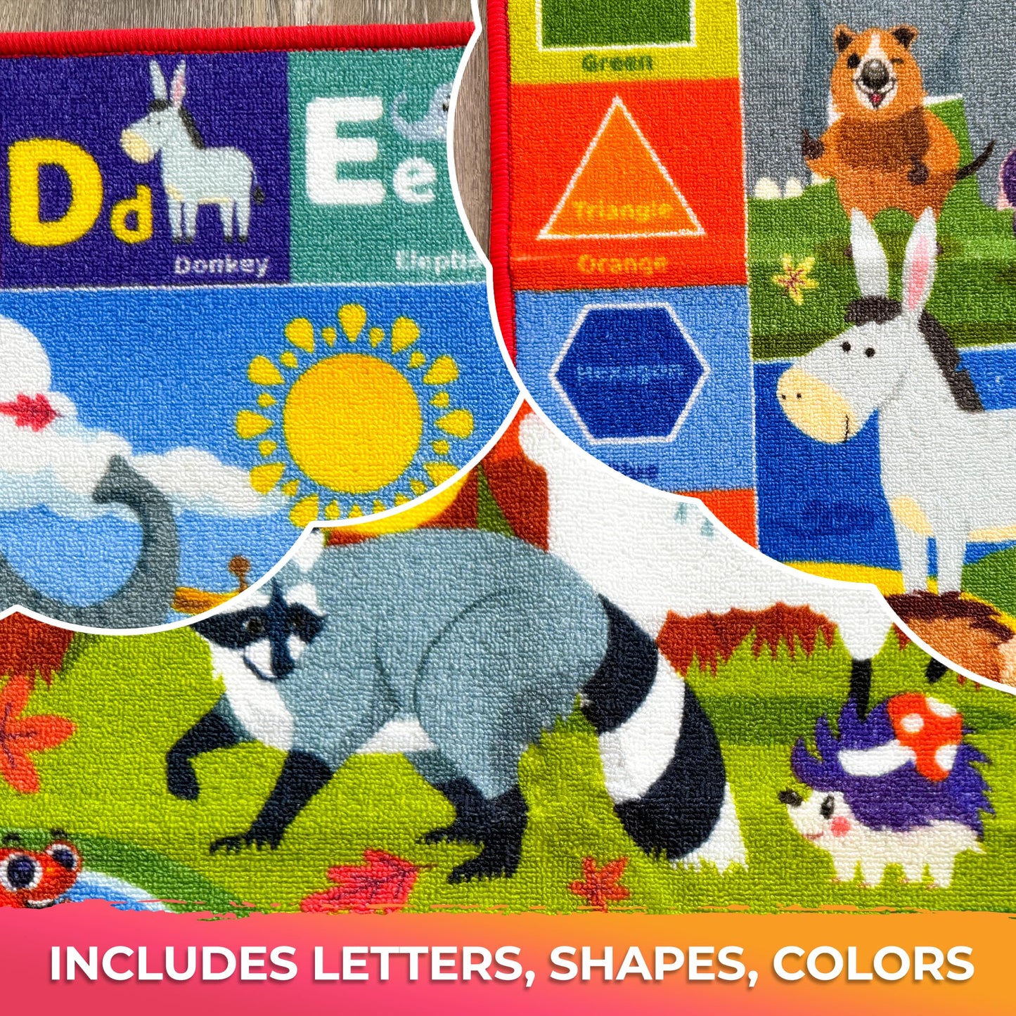 QUOKKA Classroom Rug for Kids - 79x60 ABC Rugs for Playroom - Alphabet Learning Area Rug for Bedroom - Ocean Toddler Rug for Boys and Girls - Carpet for Kids Room