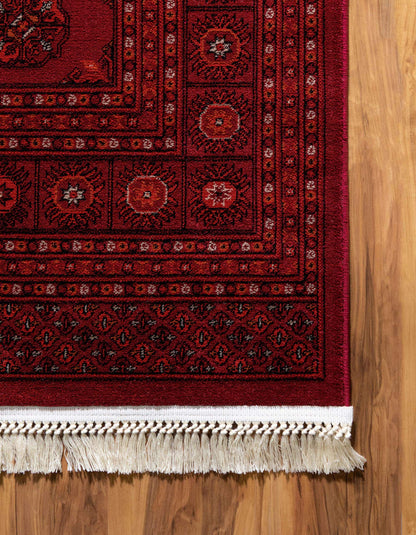 Unique Loom Tekke Collection Over-Dyed Saturated Traditional Torkaman Area Rug, 4 ft x 6 ft, Red/Burgundy
