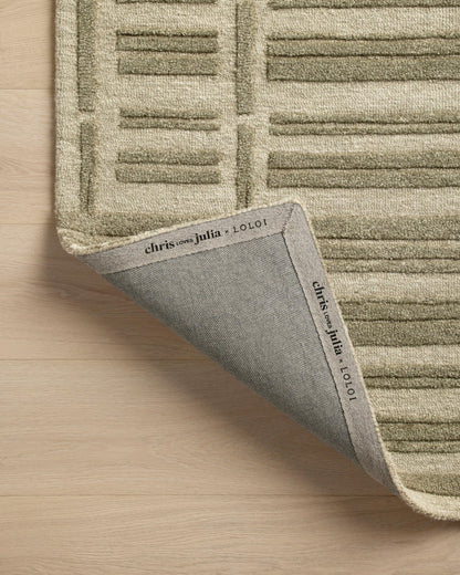Loloi Chris Loves Julia Bradley Collection, Sage & Olive, 5'-0" x 7'-6" Area Rug – Classic Striped Area Rugs for Living Room, Bedroom, Entryway & Hallway, High Traffic Area Home Decor Rug