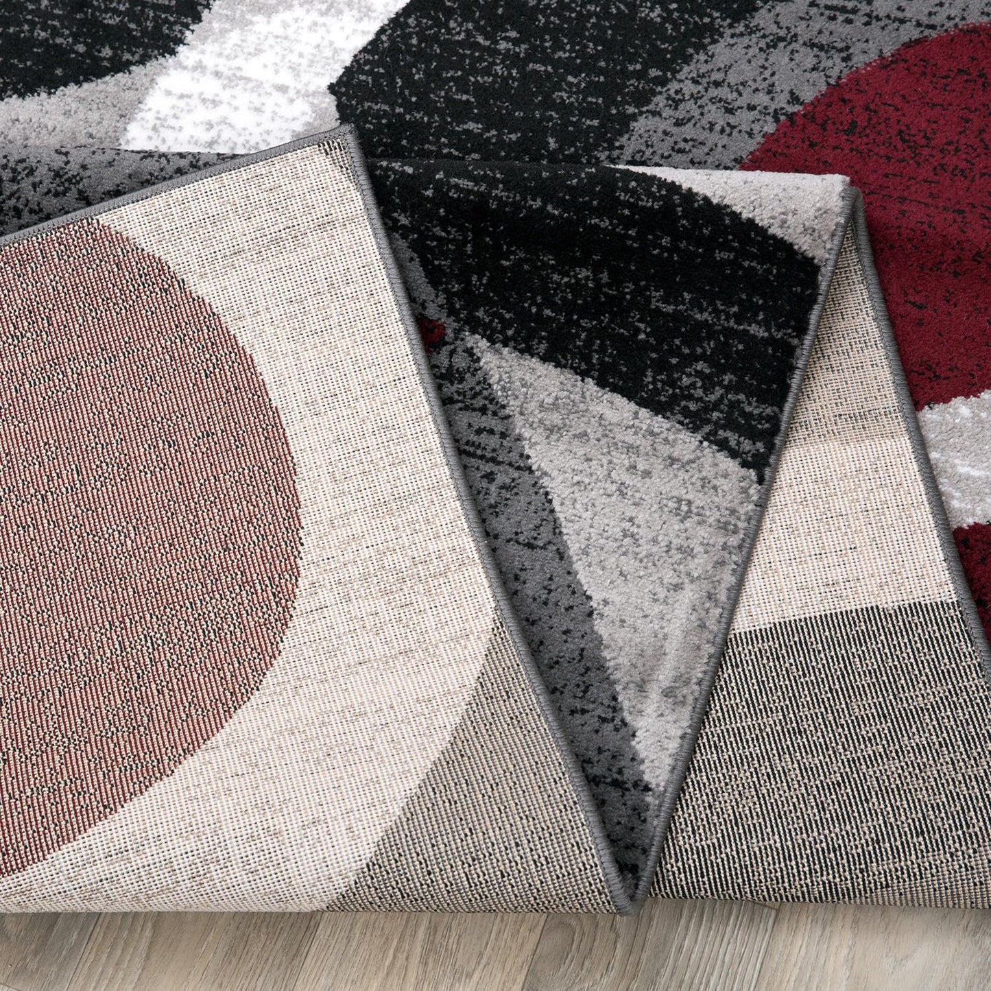 Rugshop Contemporary Abstract Circles Perfect for high Traffic Areas of Your Living Room,Bedroom,Home Office,Kitchen Runner Rug 2' x 7'2" Red