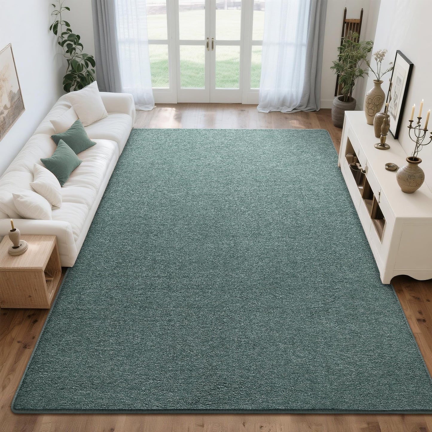 Tepook Soft Rugs for Living Room Bedroom, 4x6 Grey Green Modern Washable Non-Slip Area Rug, Indoor Memory Foam Carpets for Boys Girls Room Home Decor