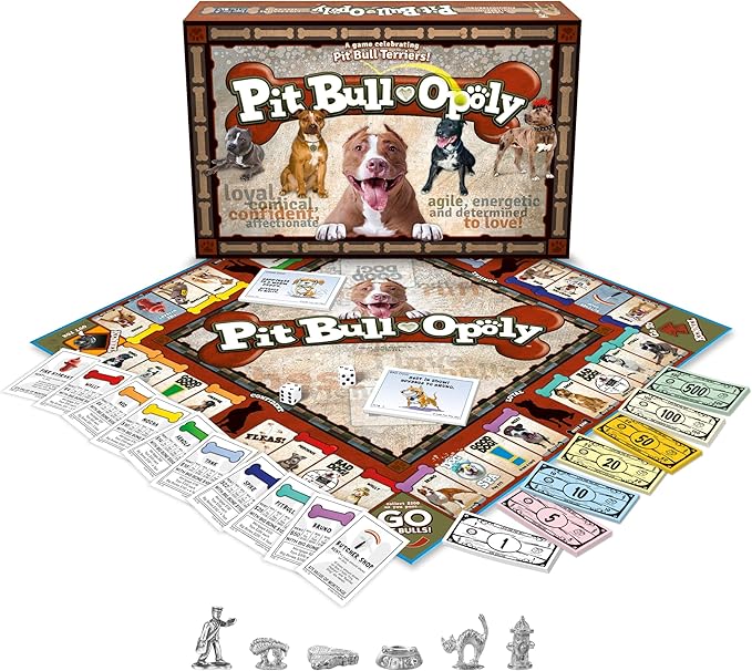 Late for The Sky Pit Bull-Opoly Board Game for Families – Dog Lover Party Game Ages 8+ 2-6 Players Quick or Classic Play Collectible Pit Bull Theme