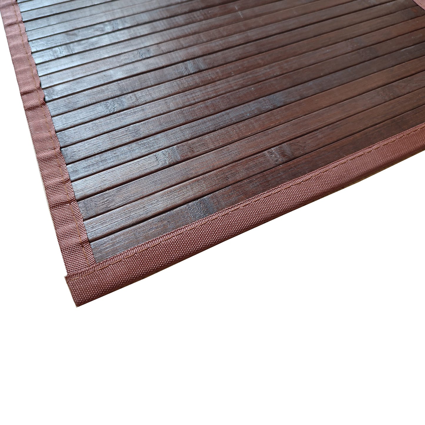 Queensell Bamboo Rug – Bamboo Bathroom Accessories Area Rug – Bath Mat – Bathroom Rugs – Runner Small Rug 17" x 24" Dark Brown