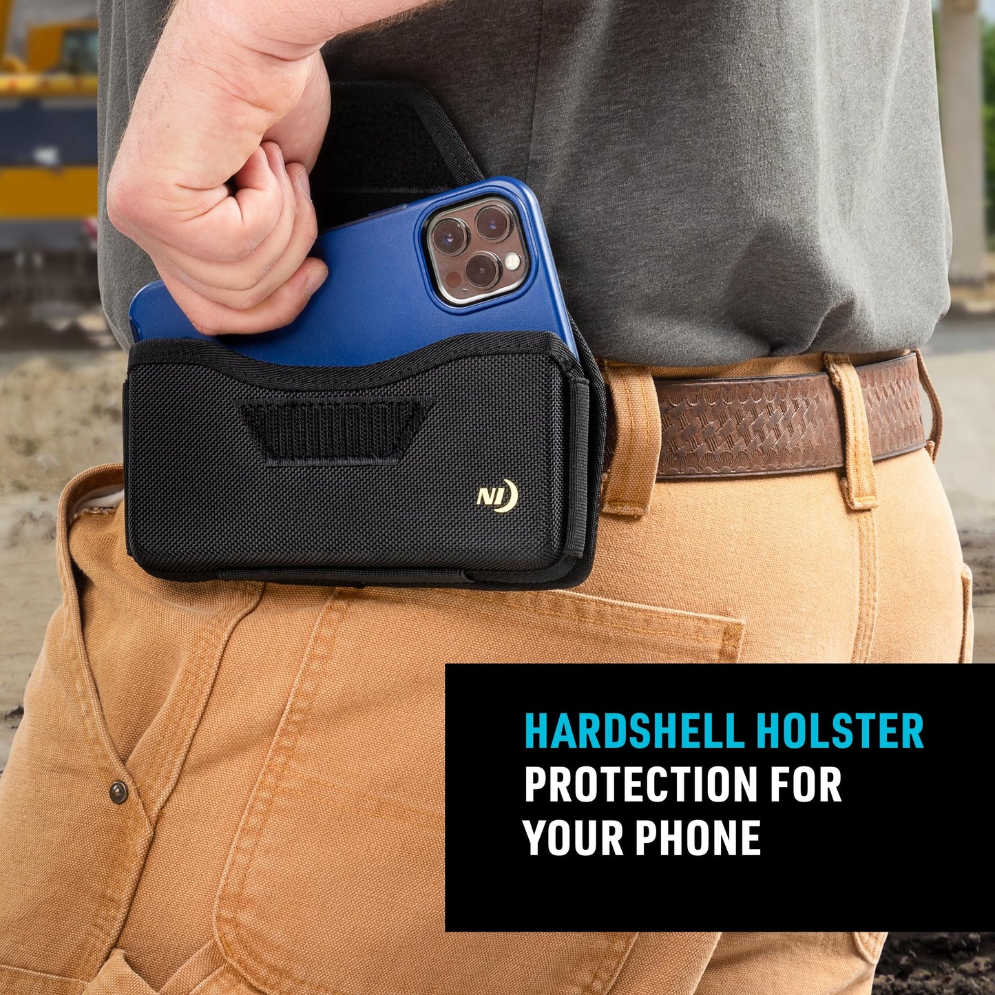 Nite Ize Clip Case Hardshell Universal Rugged Holster - Belt Clip Phone Case for Easy Access - Heavy Duty & Protective - Multi-Purpose - Durable Design - Hardshell Horizontal, XXL