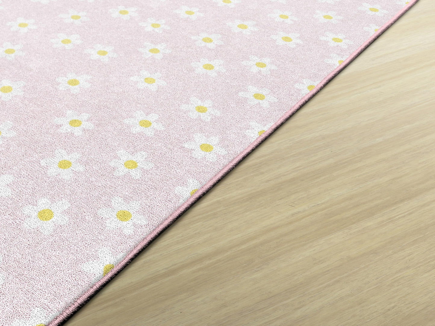 Flagship Carpets Pretty in Pastel All Over Daisies Educational Area Rug for Kids Room, Children's Classroom Rug for Teaching and Playroom, 5' X 7'6" - Pink
