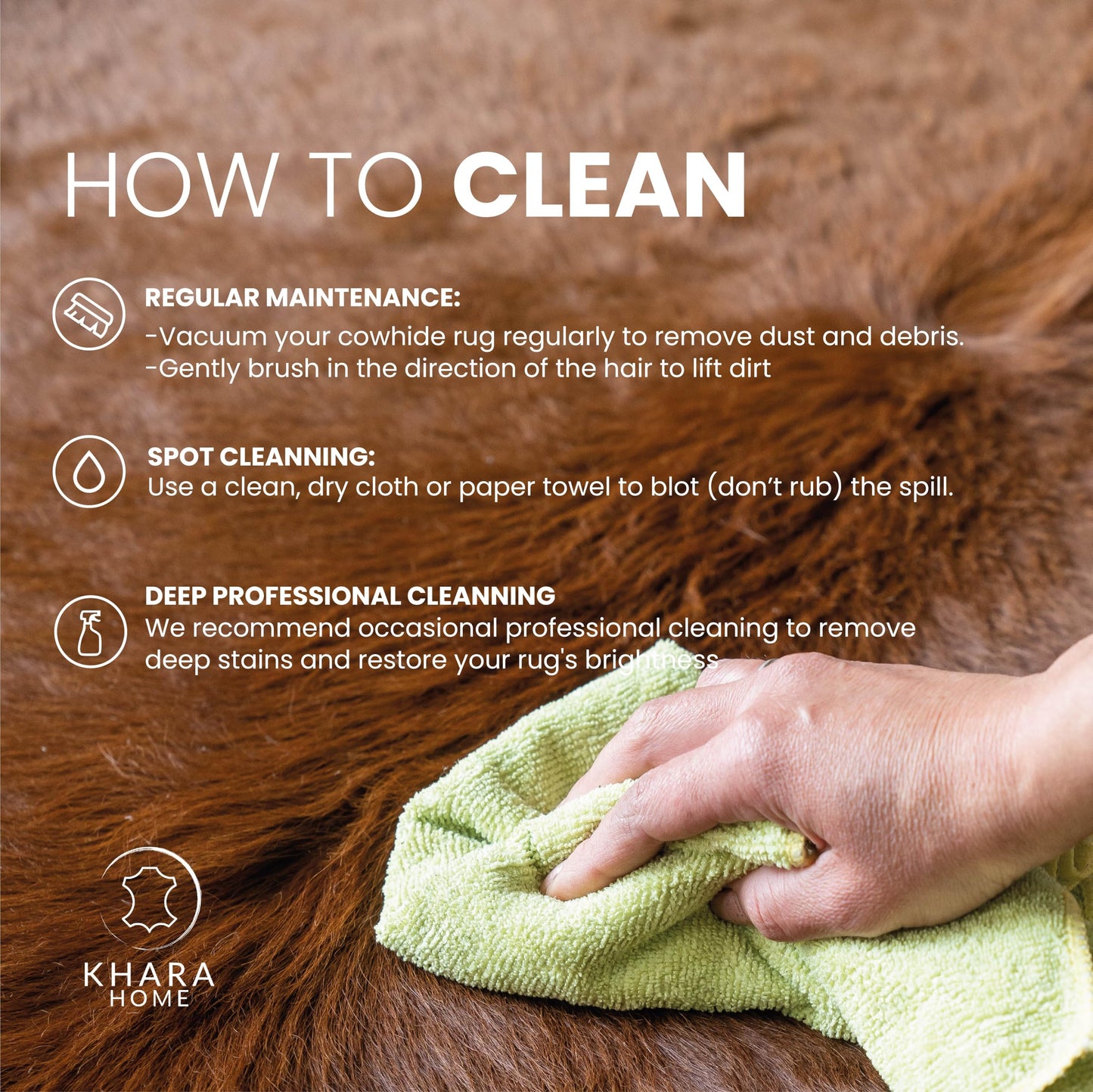 Khara Home Premium 100% Genuine Cowhide Rug Hand-Picked Leather Area Rug, Cozy, Unique, and Durable – from Argentina (Brown, 4x5)