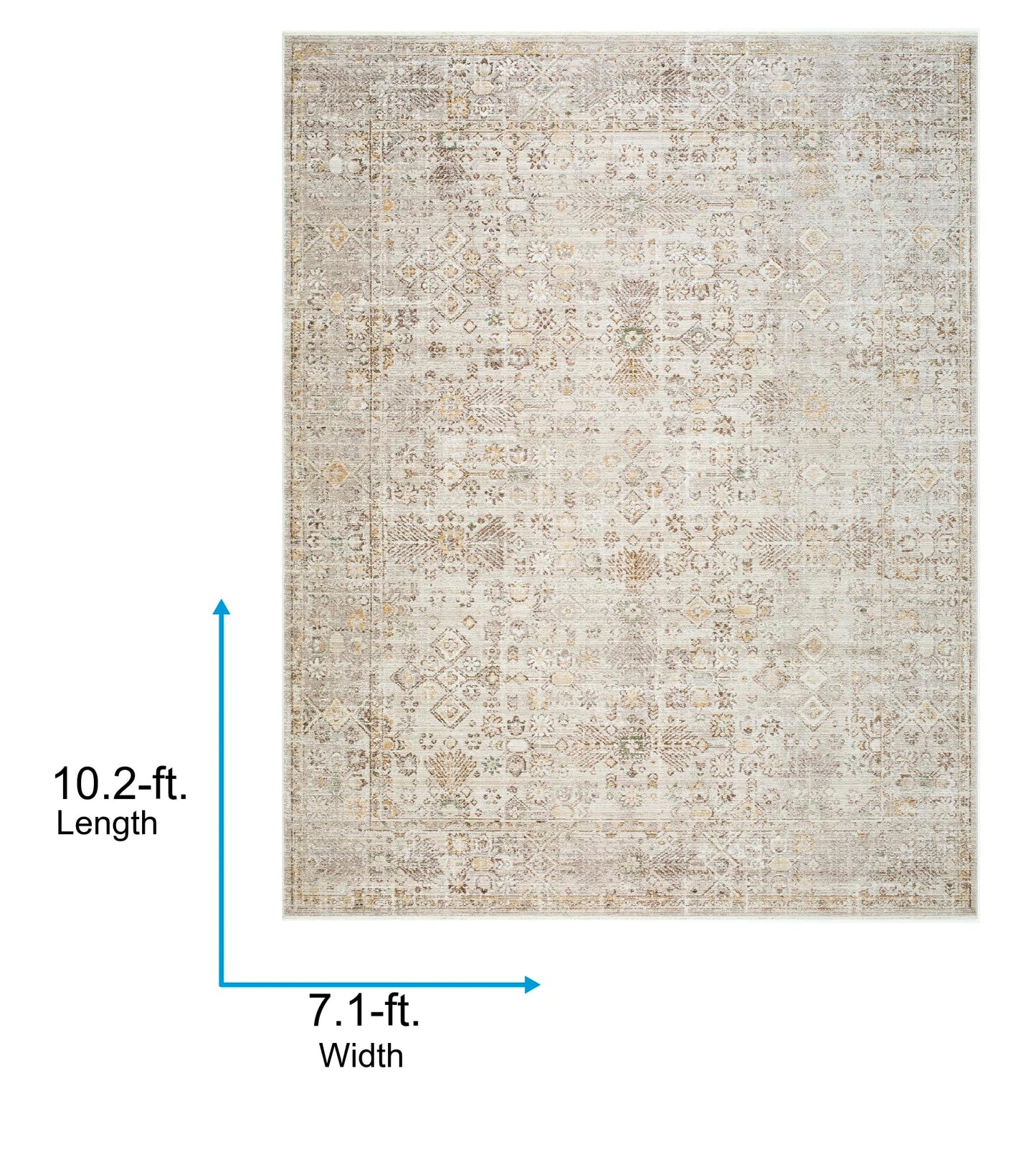 Livabliss x Galey Alix Myrtle Avenue I Vintage Medallion Area Rug, 7'10" x 10'2" (8' x 10'), Taupe