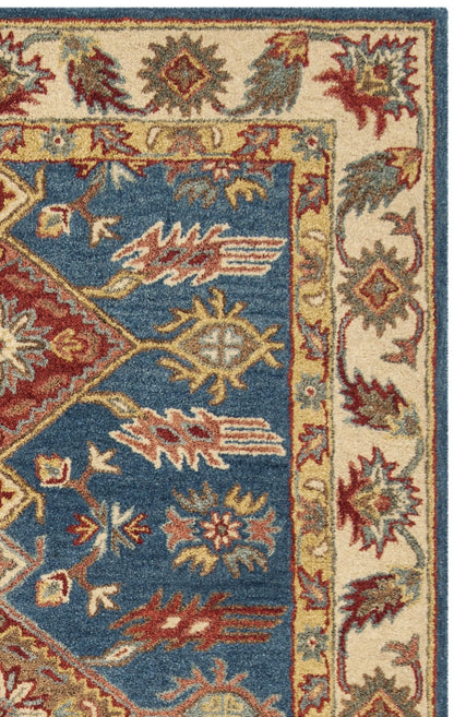 SAFAVIEH Antiquity Collection Accent Rug - 3' x 5', Blue & Red, Handmade Traditional Oriental Wool, Ideal for High Traffic Areas in Entryway, Living Room, Bedroom (AT506M)