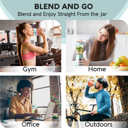 Mueller Smoothie Blender for Smoothies - Personal Blender for Shakes, Frozen Drinks, Baby Food & More, 15oz Travel Cup and Lid, Durable Stainless Steel Blades for Powerful Blending Performance, Black