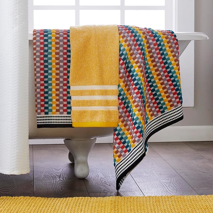 SKL Home Mid-Century 100% Cotton Premium 2-Piece Hand Towel Set, 450 GSM