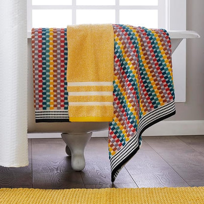 SKL Home Mid-Century 100% Cotton Premium 2-Piece Hand Towel Set, 450 GSM