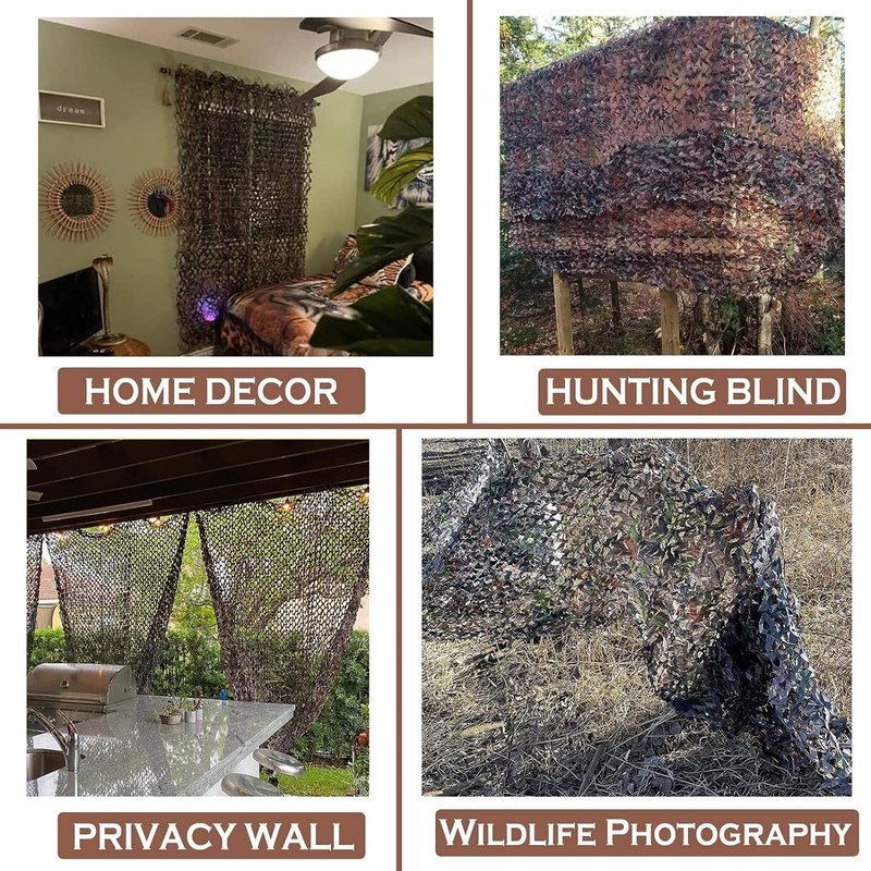Yeacool Camo Tarp Bulk Roll Camo Net Camo Cover Camouflage for Hunting Blind Military Party Decor Canopy Outdoor Photo Background Window Screen Cover (Camo Bionic Leaves, 32.8ftx4.9ft, 10m*1.5m)