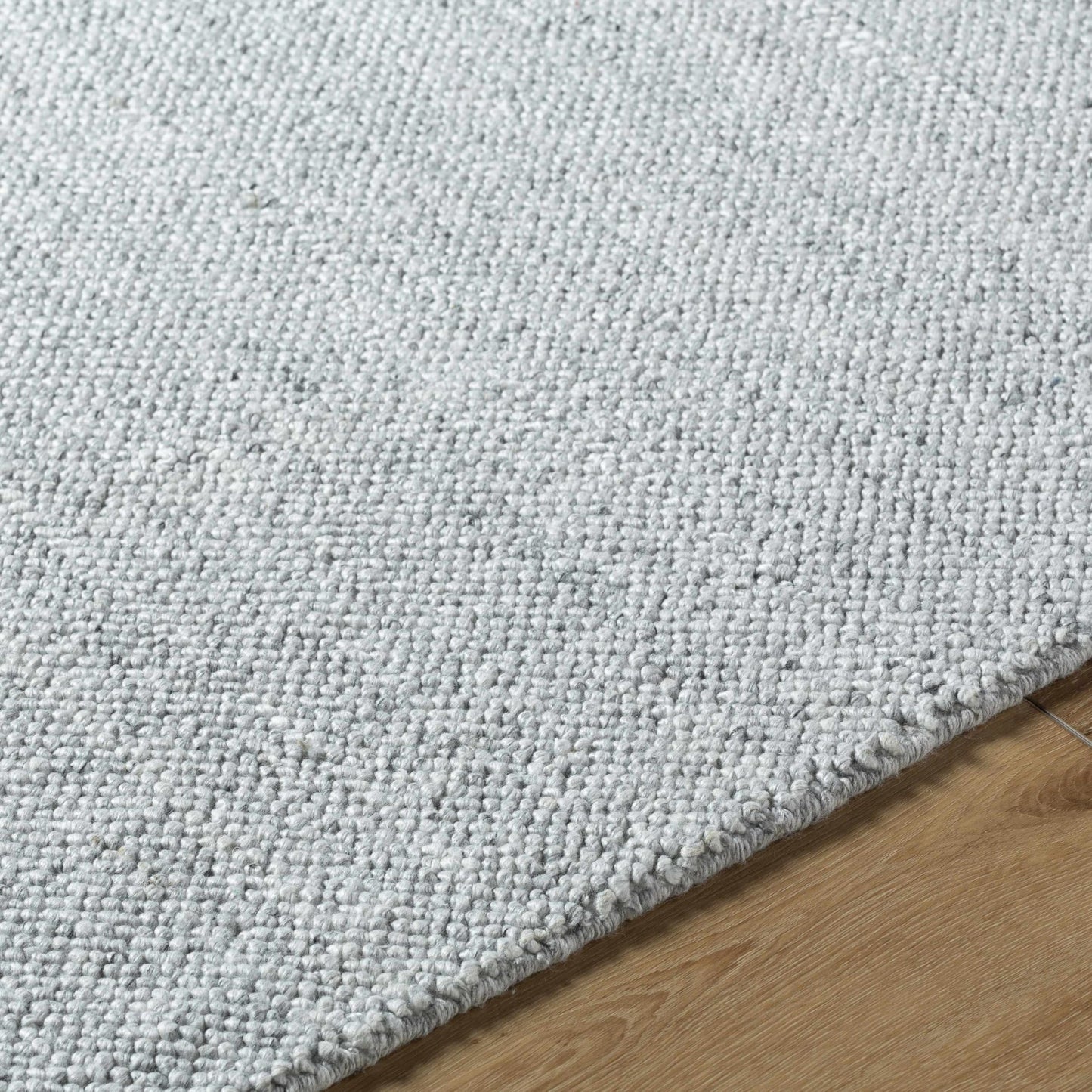 Hauteloom Zircon Recycled Material Living Room, Bedroom Area Rug - Solid Plain Textured - Traditional Transitional Modern Minimalist Contemporary - Silver Gray, Dove Gray, Frost, Gray, Light - 2' x 3'