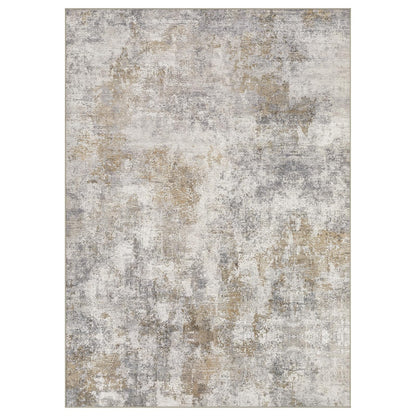 WITSHOCK Area Rugs 9x12 Living Room Rug - Washable Neutral Soft Low Pile Non-Slip Modern Abstract Thin Large Indoor Carpet for Bedroom Dining Room Nursery Office - Light Brown Grey