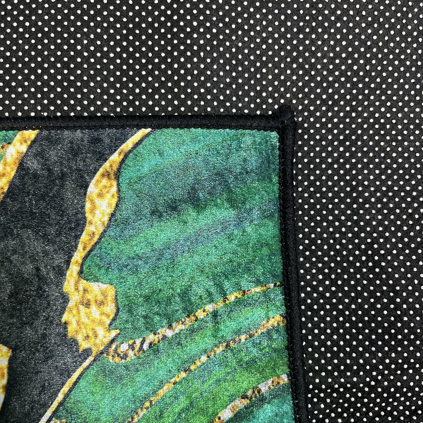 Qkjtyt Emerald Green Black Abstract Marble Area Rugs Modern Glitter Swirl Throw Rugs for Study Room Home Office Low Pile Floor Mat Carpets,4'x6'