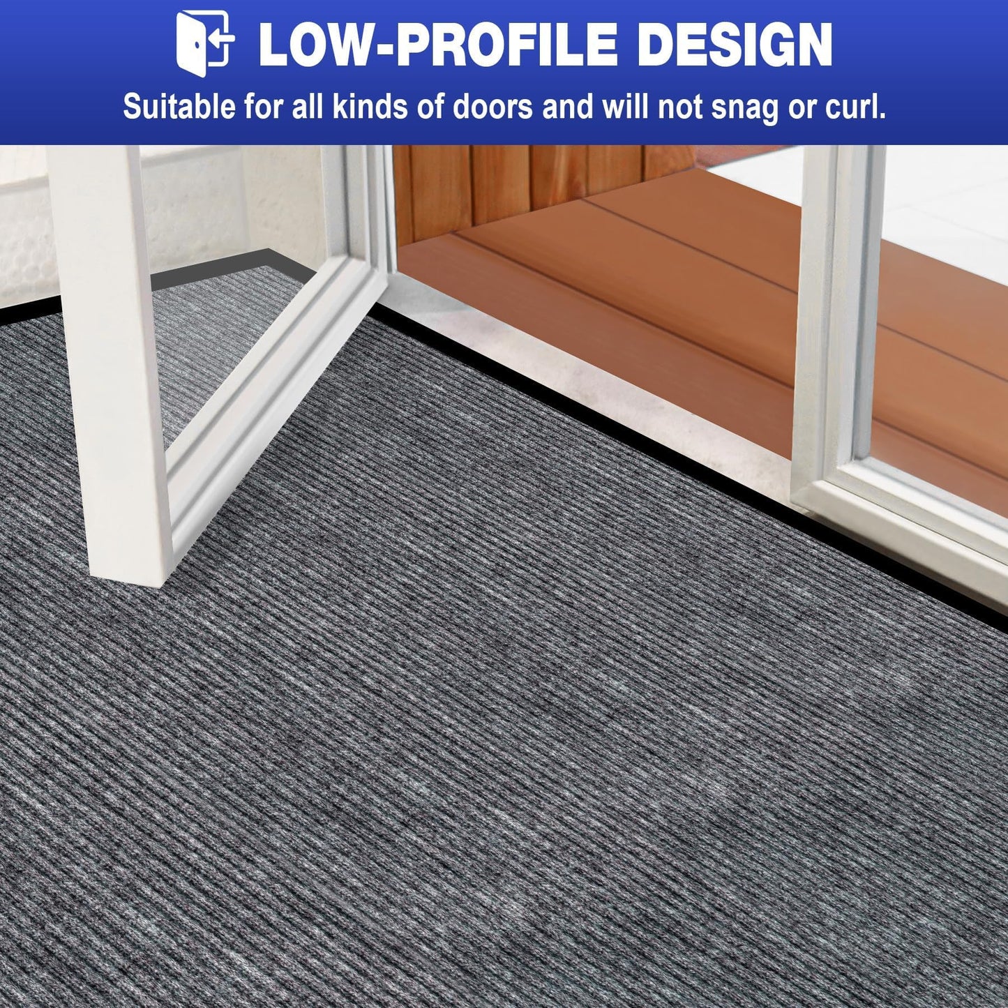 ToLanbbt Commercial Floor Mat 1.47' x 2.3' Front Door Mat Extra Large, Industrial Hallway Runner Rug Heavy Duty Outdoor Indoor Utility Mat Low Profile Entryway Carpet Non Slip Backing for Home Office