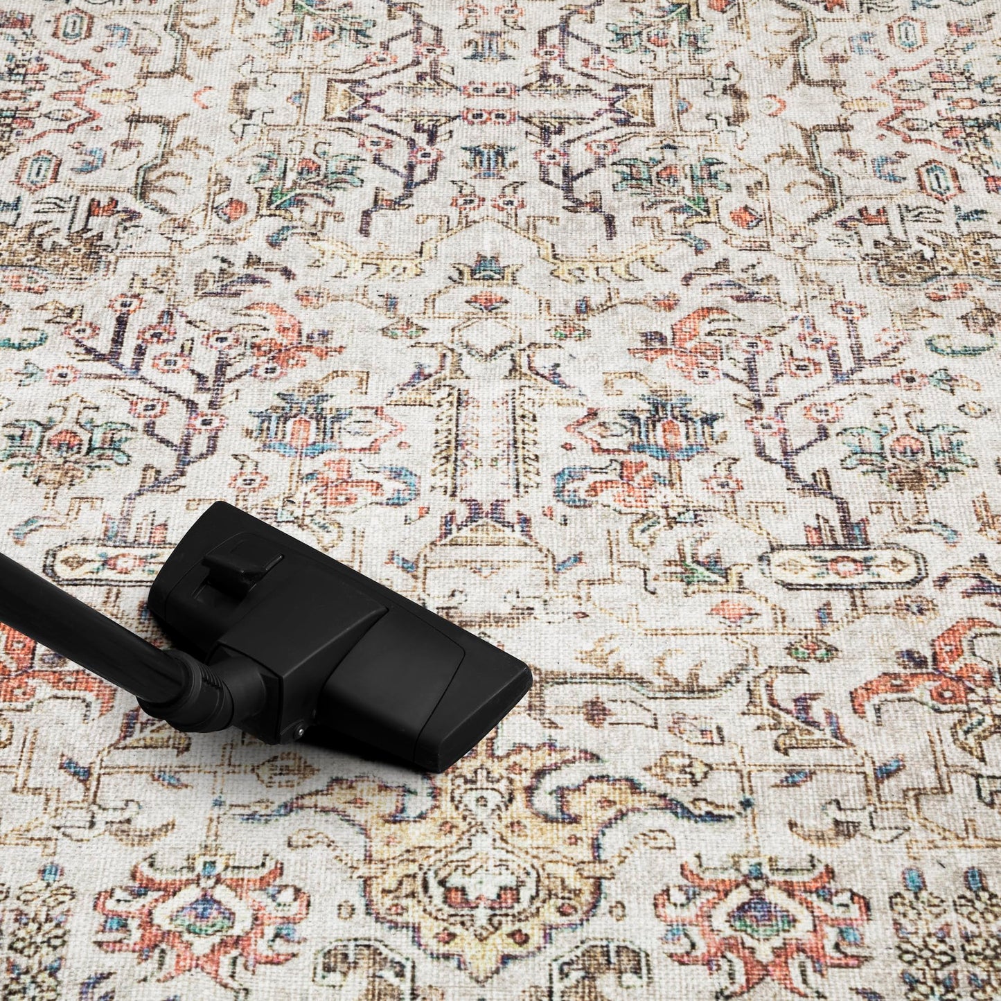 Keen Home Design 5x7 Rug - Machine Washable Area Rug with Non-Slip Backing, Ideal for Living Room, Dining Room, Bedroom - Vintage, Easy Clean, Durable, Low Pile Rug - (5' x 7')