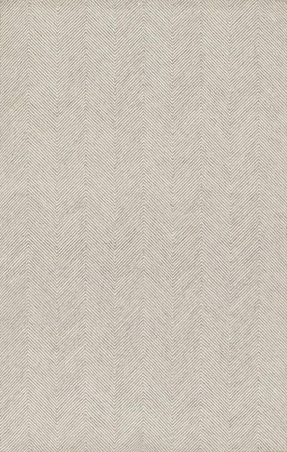 AVYAY RUGS Modern Herringbone Chevron Wool Area Rug, Handcrafted, Zigzag Pattern, Durable, for Living Room, Bedroom, Dining Room (Taupe, 5' x 8')