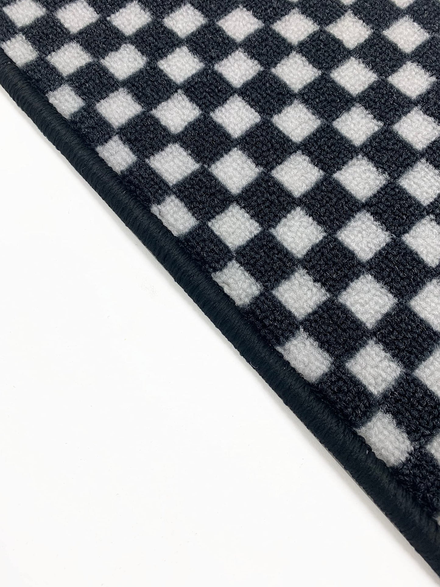 Stair Treads for Wooden Steps Indoor 8.5” x 26” Slip Resistant Machine Washable Staircase Carpet Mat, Safe for Elders, Kids and Pets Checkered Design Black and White Color, Set of 13