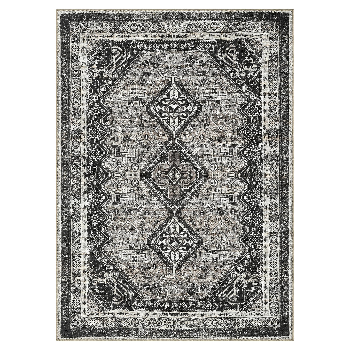 Keen Home Design 3x5 Rug - Machine Washable Entry Rug with Non-Slip Backing, Ideal for Enteryway, Kitchen, Bathroom, Laundry Room - Vintage, Easy Clean, Durable, Low Pile Rug - (3' x 5')
