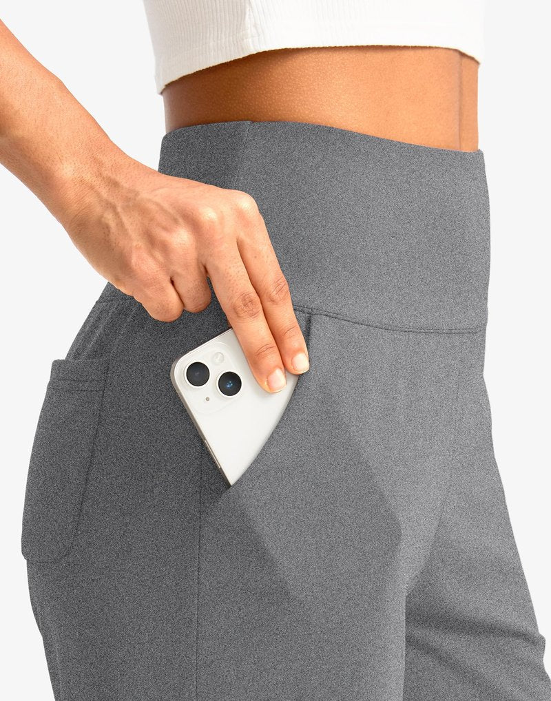 G Gradual Women's Bermuda Long Shorts with Pockets 9" High Waisted Knee Length Shorts for Women Walking Athletic Workout(Charcoal,XXL)