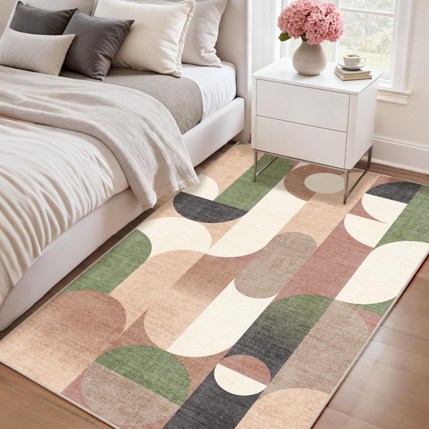 Castage Modern Rug 3x5 Washable Area Rugs for Bedroom Living Room