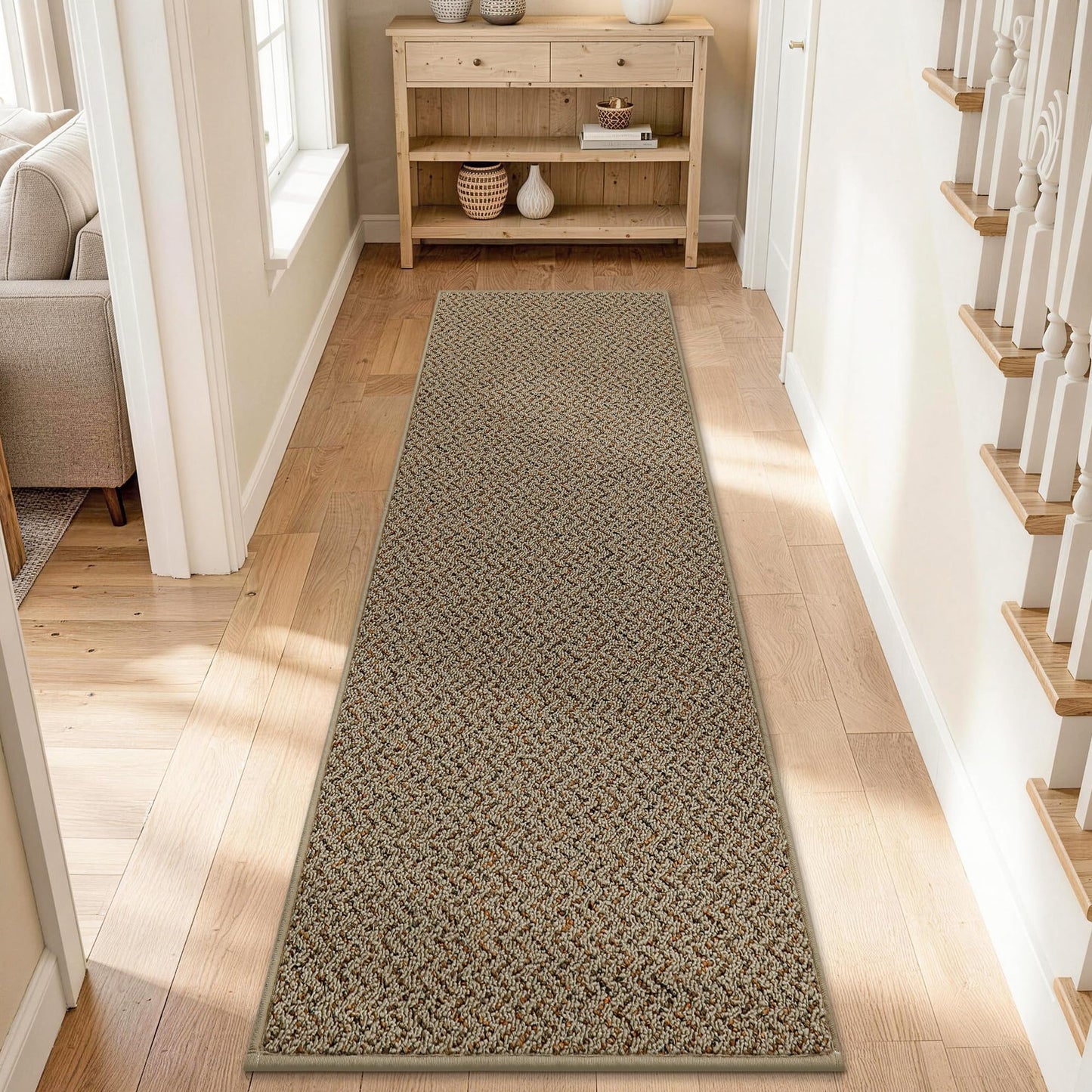 COSY HOMEER Hallway Runner Rug 2'x6' Non Slip Washable Entryway Runner Rugs Absorbent Stain Resistant Carpet Rug Runners for Hallways,Entrance and Laundry Room,Taupe