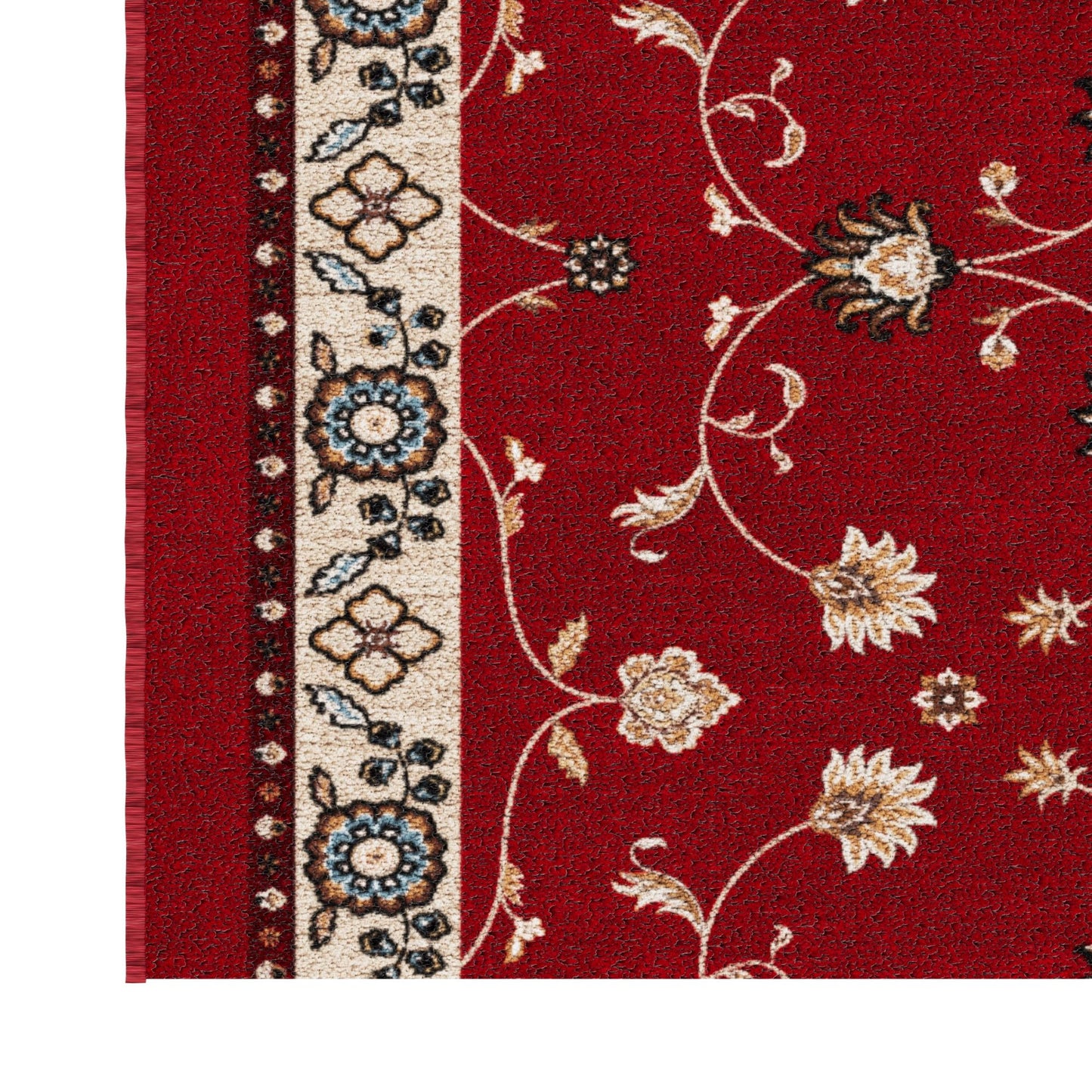 Ottomanson Hallway Runner Rug 2'7" x 10' – Soft Non-Slip Rug, Low Pile Carpet for Entryway, Kitchen & Long Hallways in Apartments and Homes, Mahal Red