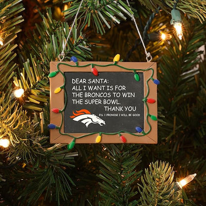 NFL Resin Holiday Christmas Chalkboard Sign Ornament