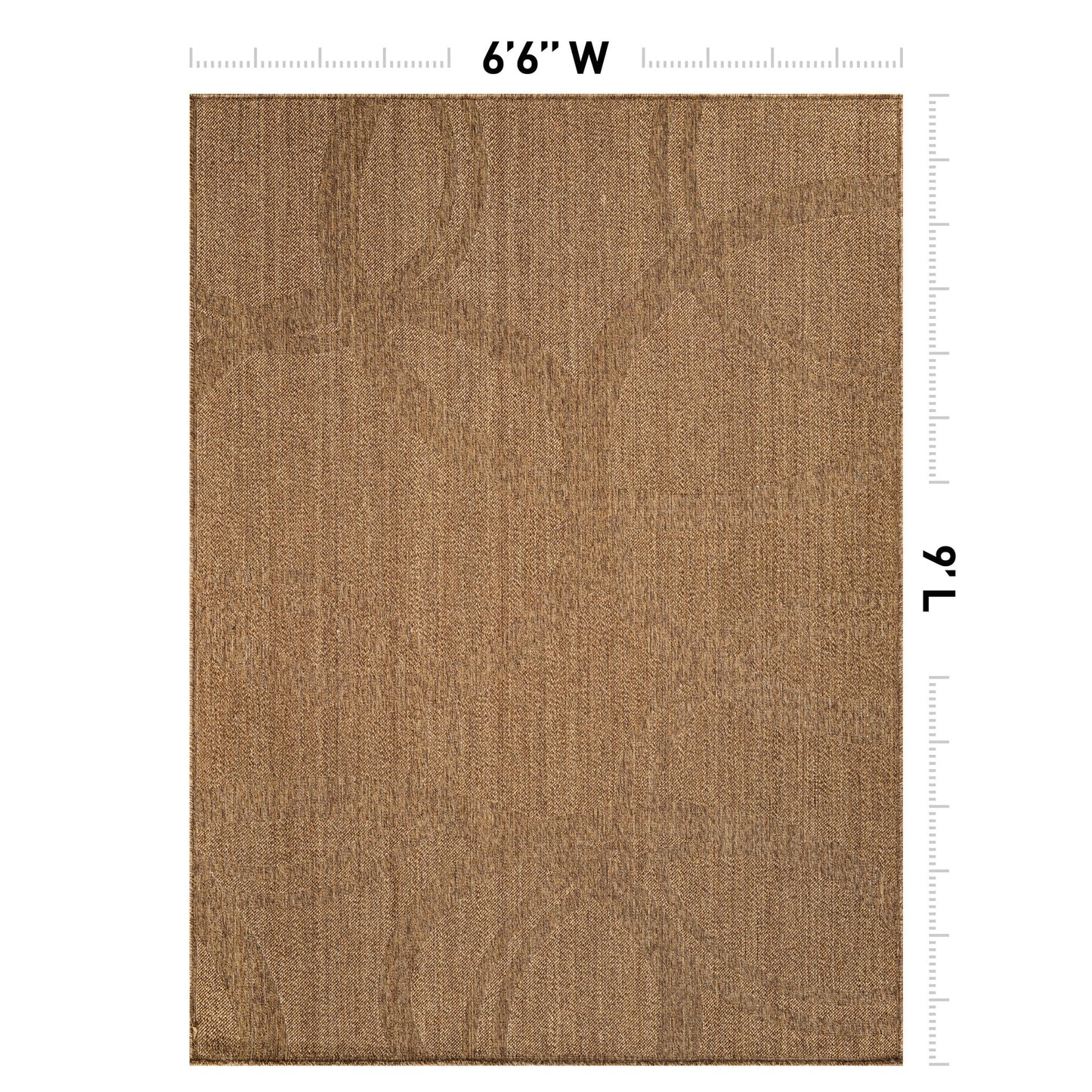 Rugshop Abstract Indoor Outdoor Flat Woven Area Rug,Natural Jute-Style,Easy-Care Patio Rug for Backyard Porch Deck Balcony, 6'6" x 9' Natural/Jute
