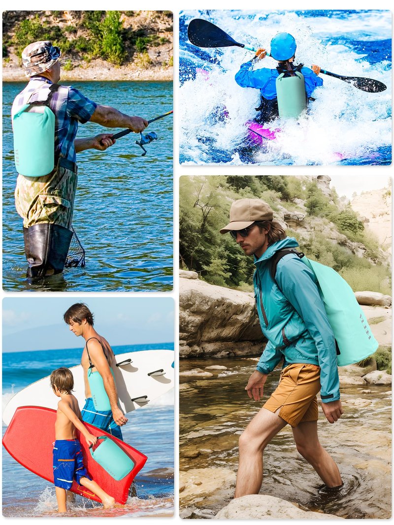 HEETA Waterproof Dry Bag for Women Men, Roll Top Lightweight Dry Storage Bag Backpack with Emergency Whistle for Travel, Kayaking, Boating, Camping, Beach, Cruise Ship Essentials (Mint Green, 20L)