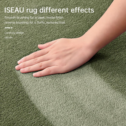 ISEAU 4x6 Rug for Bedroom, Soft Memory Foam Carpet with Upgraded Non-Slip Silicone-Grip Bottom, Fluffy Shaggy Machine Washable Rugs for Living Room Kids Boys Girls Dorm Nursery Office Playroom, Green