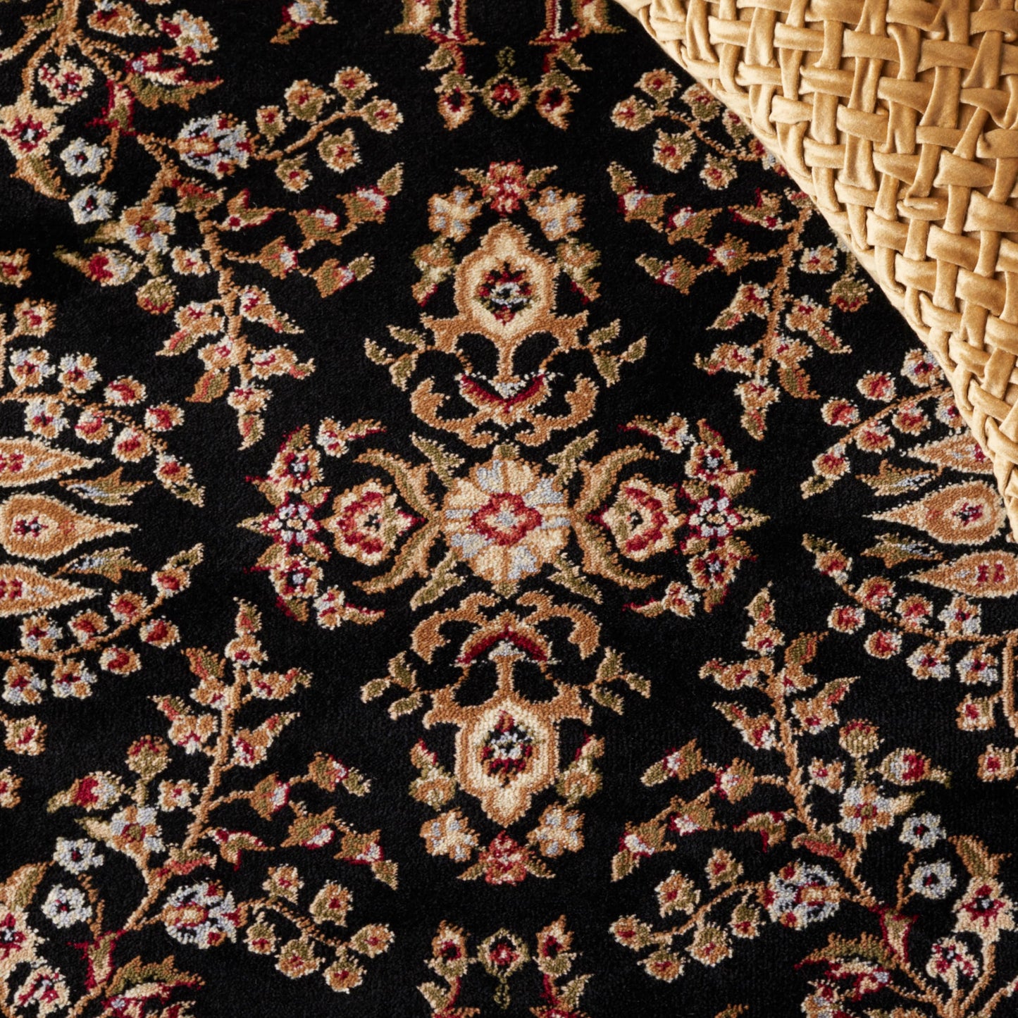 SAFAVIEH Lyndhurst Collection Runner Rug - 2'3" x 16', Black & Tan, Traditional Oriental Design, Non-Shedding & Easy to Clean, Ideal for Hallway, Foyer, Entryway, Kitchen (LNH331D)