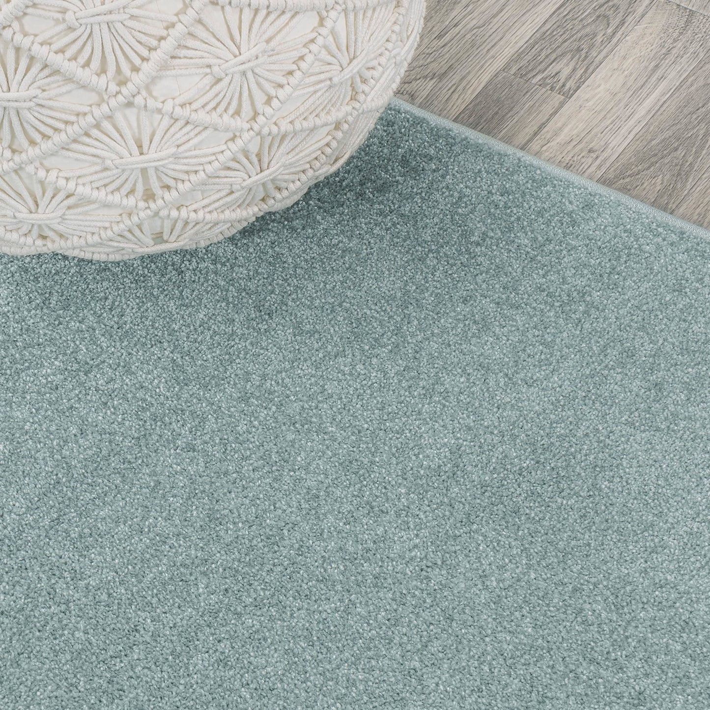 JONATHAN Y Haze Solid Low-Pile Aqua Blue Runner Rug 2x10, Coastal,Bohemian,Minimalist,Classic, Easy-Cleaning for Living Room,Bedroom,Kitchen,Pet Friendly,Non-Shedding (SEU100S-210)
