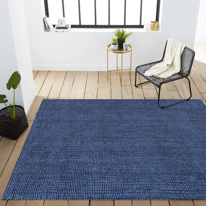 JONATHAN Y Pata Hand Woven Chunky Jute Navy Indoor Area Rug, 9x12, Bohemian, Rustic, Cottage, Easy-Cleaning for Living Room, Bedroom, Kitchen, Non-Shedding (NRF102D-9)