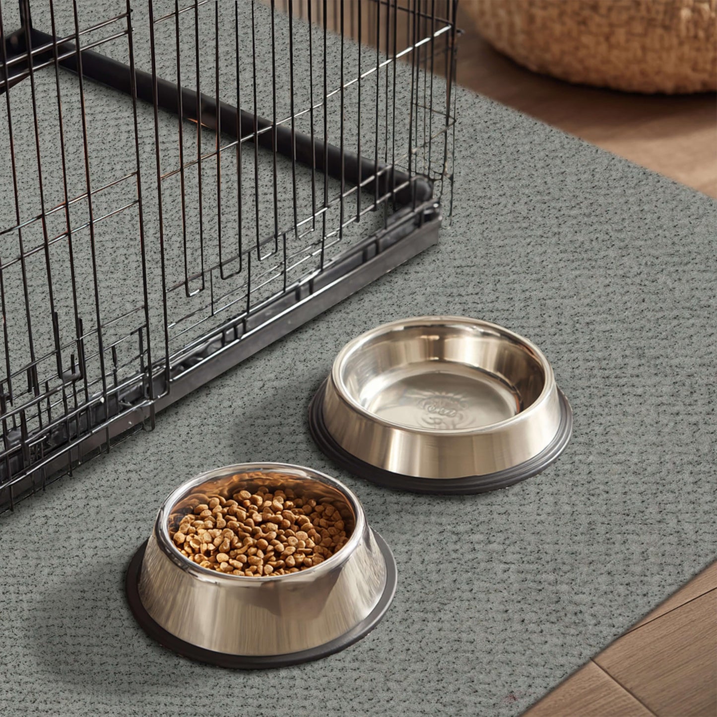 Mohawk Home Pet Play Pen Moisture Barrier Mat Utility Solid Gray 5' X 7' Other Perfect for Kitchen, Living Room, Kids Room, Dining Room, Hallway, Office, Garage, Entryway, Bathroom, Laundry Room