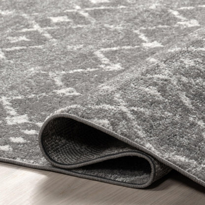 nuLOOM Oval 3x5 Moroccan Blythe Area Rug, Dark Grey, Faded Bohemian Design, Stain Resistant, For Bedroom, Dining Room, Living Room, Hallway, Office, Kitchen, Entryway