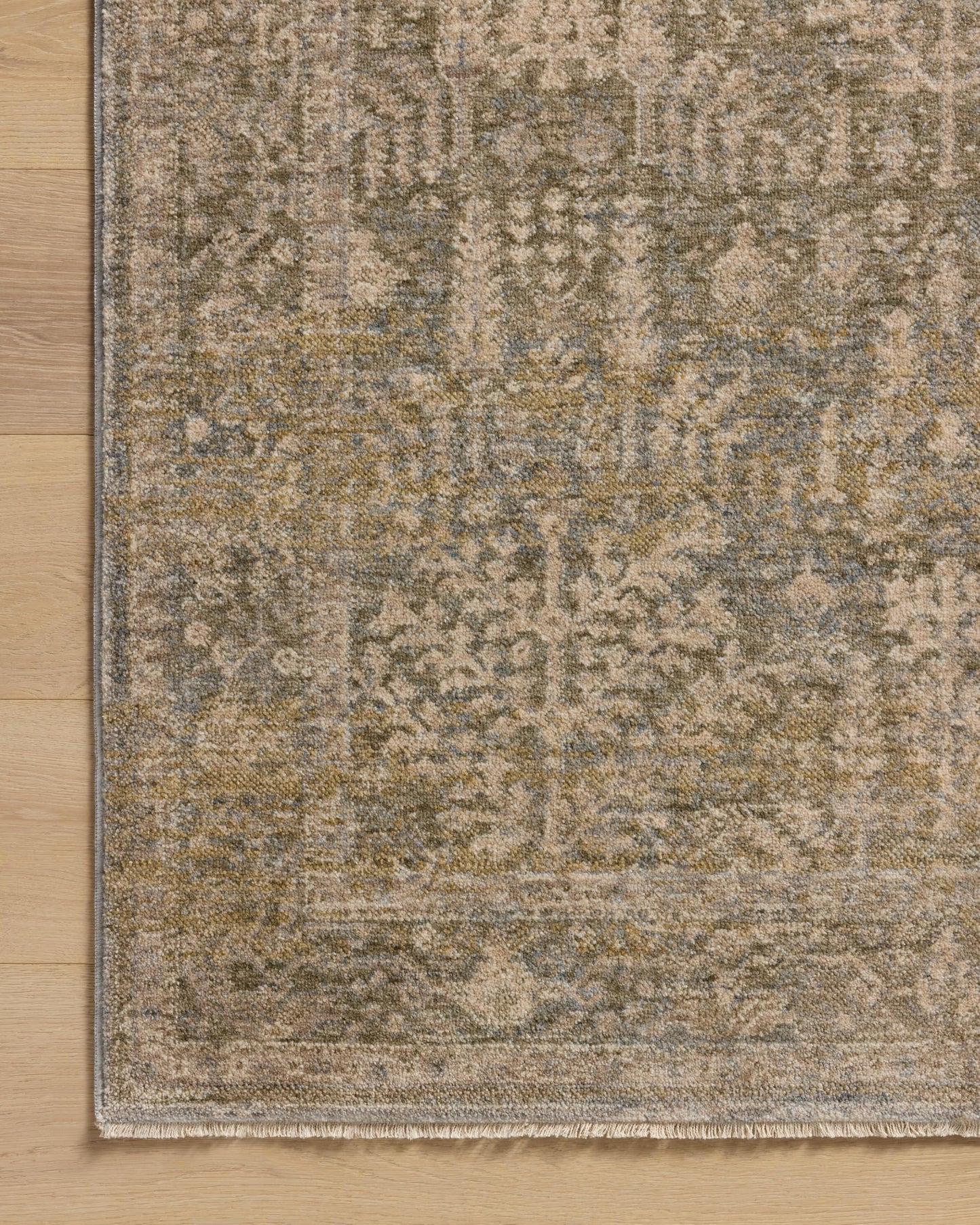 Loloi Magnolia Home by Joanna Gaines Junie Collection JUE-02 Moss/Natural 6'-7" x 9'-10", .38" Pile Height, Area Rug