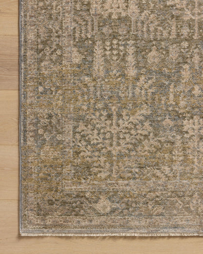 Loloi Magnolia Home by Joanna Gaines Junie Collection JUE-02 Moss/Natural 6'-7" x 9'-10", .38" Pile Height, Area Rug
