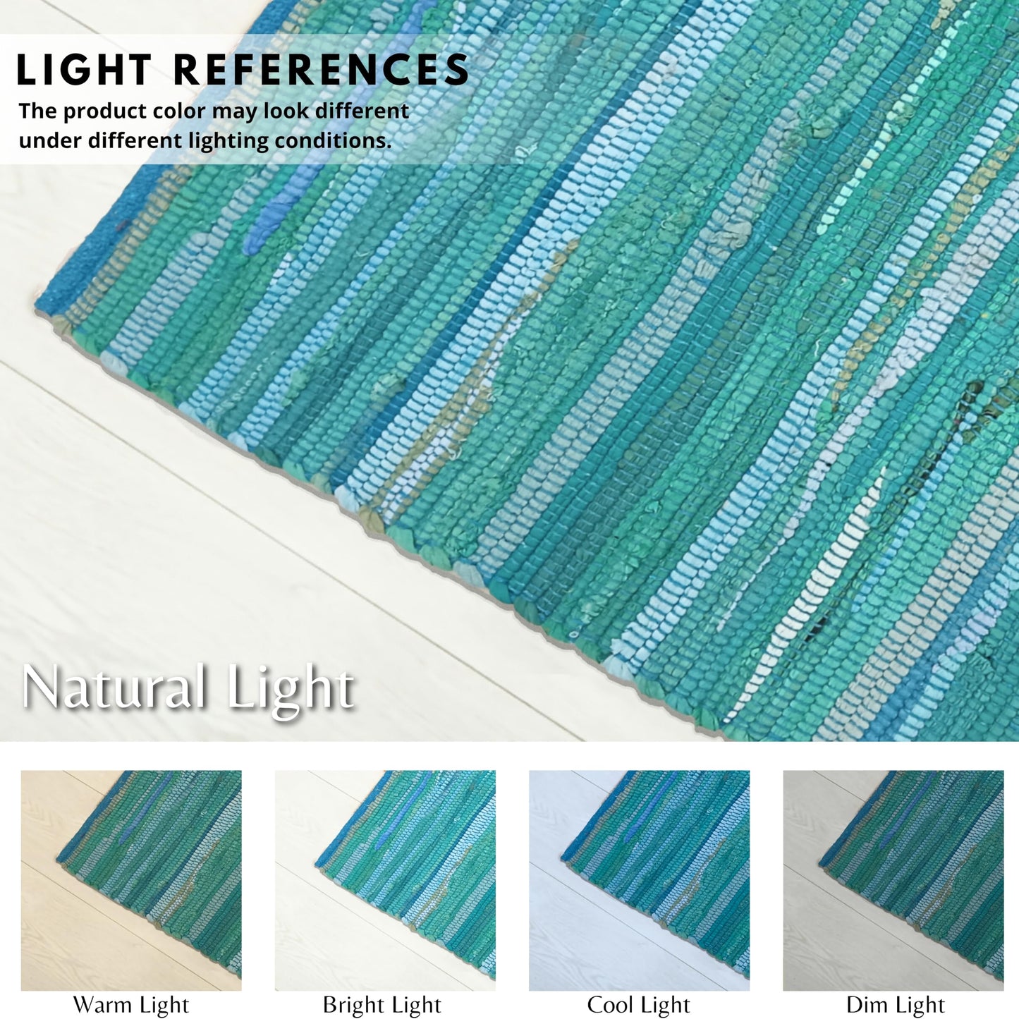 Cotton Hand Woven Chindi Rug 2x3 Feet - Teal, Reversible Accent Front Door Mat Ideal for Kitchen, Entryway, Laundry Room | Green Durable Farmhouse Indoor Outdoor Floor Rag Rugs Ideal for Kids Space
