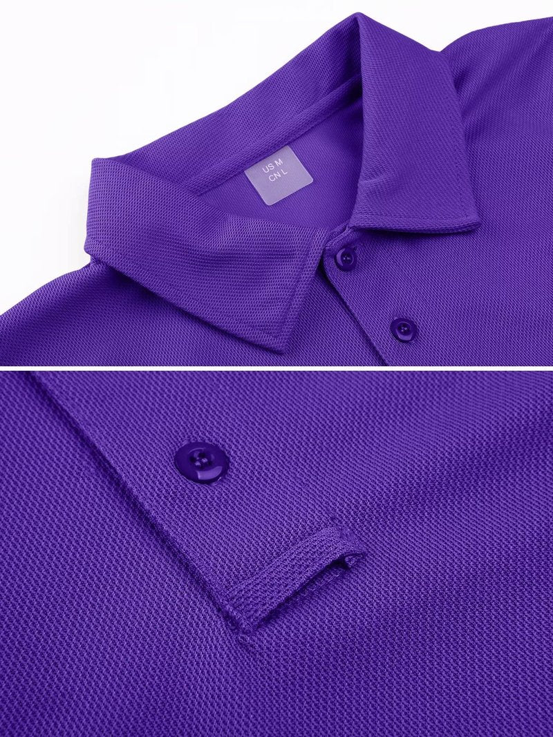 MAGCOMSEN Mens Polo Shirts Short Sleeve Golf Work Casual Quick Dry Summer Performance Shirts Purple M